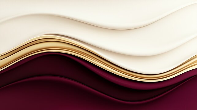 Elegant flow of textures a harmonious blend of cream gold and burgundy curves for modern design inspiration