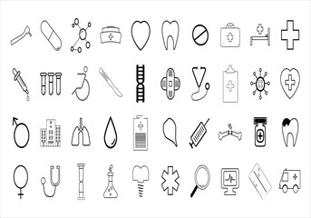Medical icon instruments silhouette design vector.