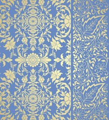 wedding card design, traditional paisley floral pattern , royal India	