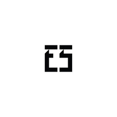 Obraz premium ES monogram logo design letter text name symbol monochrome logotype alphabet character simple logo