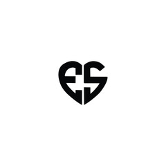 ES monogram logo design letter text name symbol monochrome logotype alphabet character simple logo