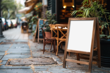 PNG cafe a-frame sign, transparent design