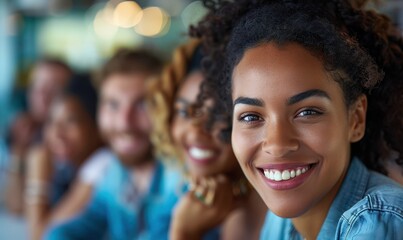 Fototapeta premium Smiling businesspeople in an office