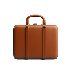 Simple Brown Briefcase Icon on White Background