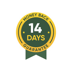 14 days money back guarantee Badge Stamp Sign illustration Vector design