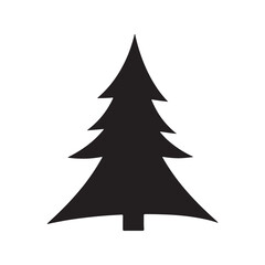 Christmas tree silhouette. Christmas tree vector illustration.