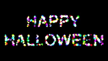 Beautiful illustration of Happy Halloween text with plain black background