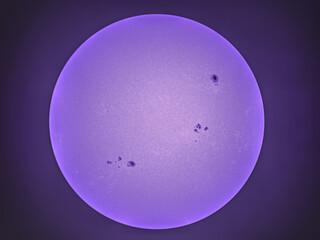 Sun image with Calcium K (CaK) filter. This is not an AI generated image but it's was shoot with a astronomic camera, telescope and the CaK filter to enach the composition of the sun