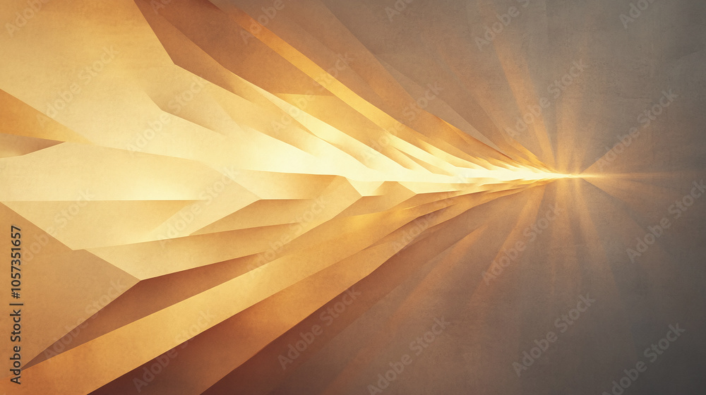 Aufkleber abstract golden rays illuminate a textured surface in a stunning display of light and depth