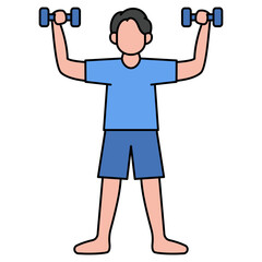 illustration of a man lifting dumbbells