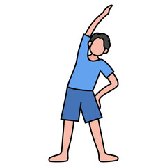 illustration of a man doing stretching