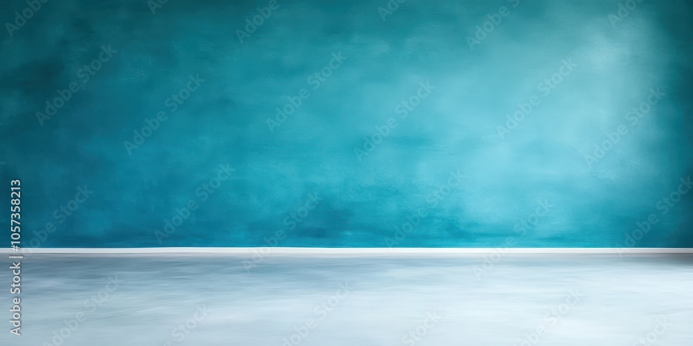 Poster turquoise background with smooth surface texture