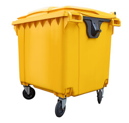 yellow garbage bin trash container