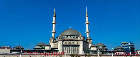 Taksim Mosque view with wonderful architecture in Taksim square, Istanbul, Turkey