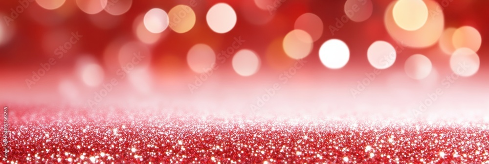 Poster sparkling red background with soft bokeh lights