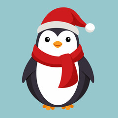 penguin with santa hat