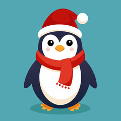penguin with santa hat