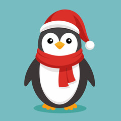 penguin with santa hat
