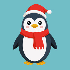 penguin with christmas hat