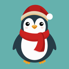 penguin with santa hat