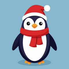 penguin with christmas hat