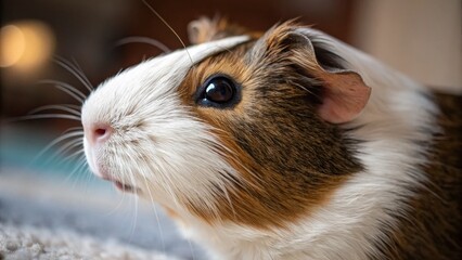 Close-Up Portrait of a Guinea Pig - Adorable Animal Photography for Pet Lovers