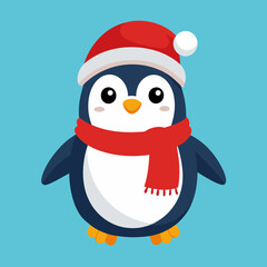penguin with santa hat