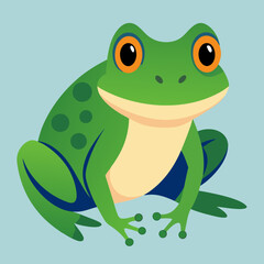 green frog with a smile