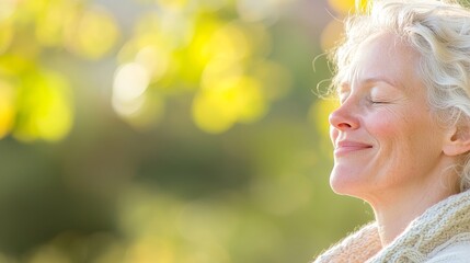 Fototapeta premium Embracing serenity a woman's journey to inner peace and mindfulness in nature's embrace