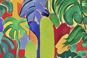 Oil painting . Artistic brush strokes. Botanical illustration for printing on wall decorations.