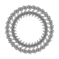 Round frame with Greek meander ornament