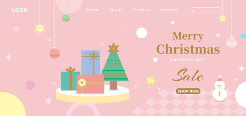 Merry Christmas New Year holiday illustration greeting card. business web poster cover banner packaging decorative design