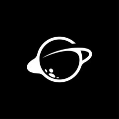 simple vector logo of planet and space