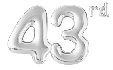 43rd Year Anniversary Silver Number Bubble