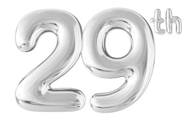 29th Year Anniversary Silver Number Bubble