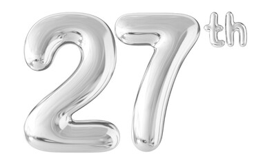 27th Year Anniversary Silver Number Bubble