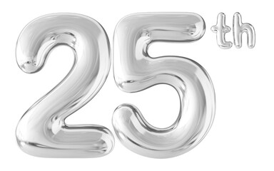 25th Year Anniversary Silver Number Bubble