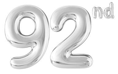92nd Year Anniversary Silver Number Bubble