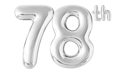 78th Year Anniversary Silver Number Bubble