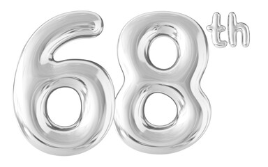 68th Year Anniversary Silver Number Bubble
