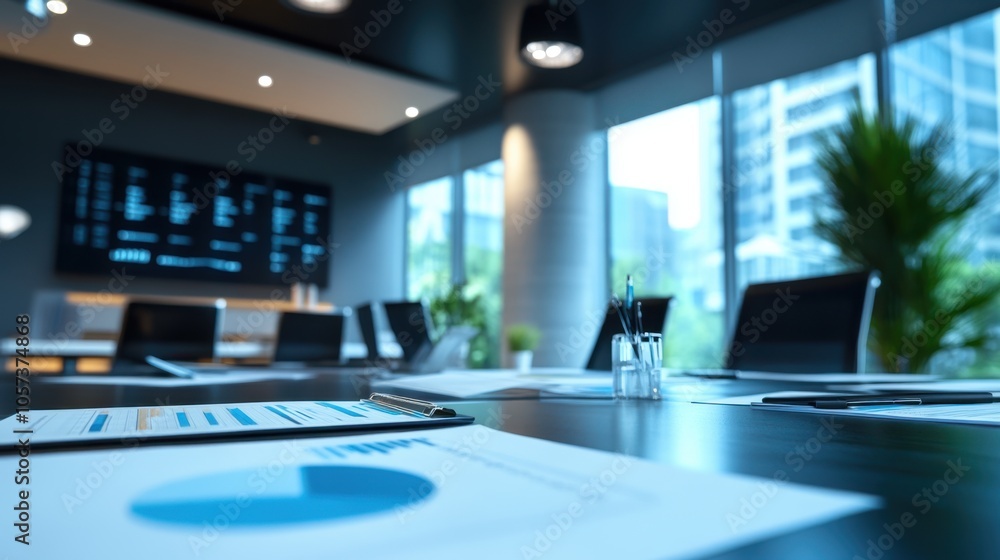 Poster advanced office setting with dynamic communication network tools