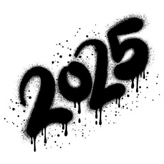 2025 new year graffiti in spray paint style. © tedi