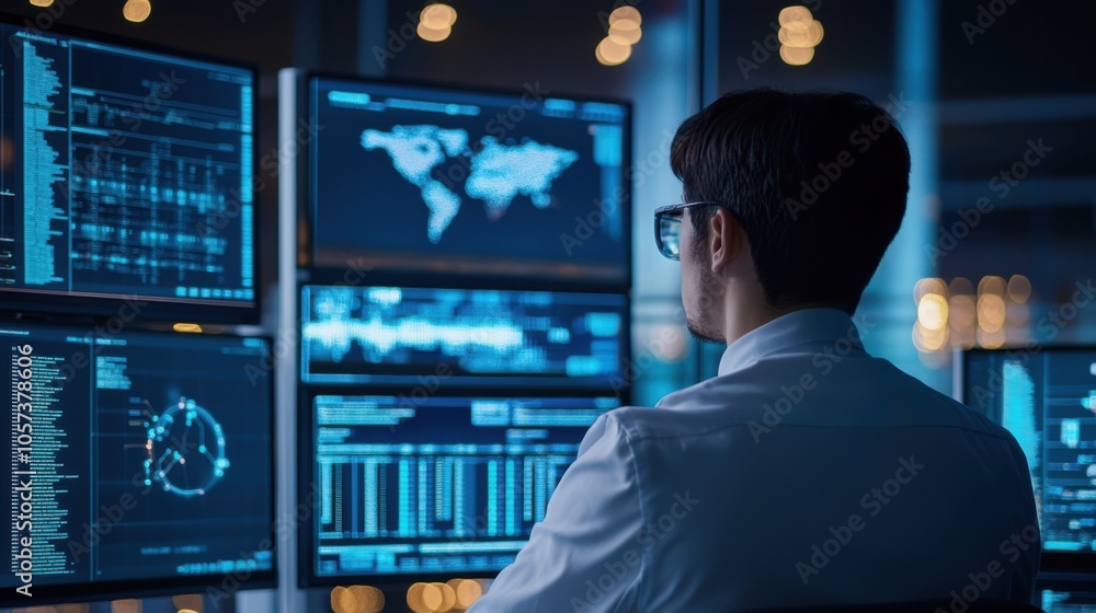 Poster business analyst using advanced data management systems