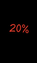 20% numeric sign, perfect for seasonal sales and Black Friday promotions.