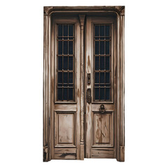 Vintage wooden door with brown and black tones evokes mystery and nostalgia for a historical setting  