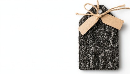 Stylish handcrafted knitted tag for unique gifts and eco-friendly packaging options in modern retail spaces