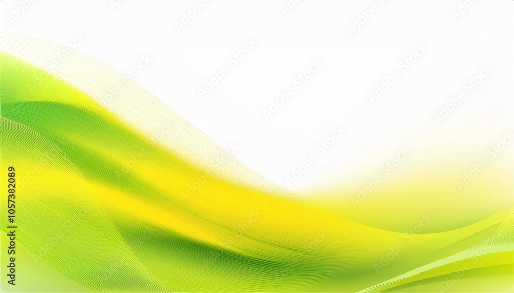 Poster Yellow green gradient waves background flowing smoothly creating an abstract and elegant design