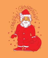 Christmas illustration. 100% hand drawn vector image.