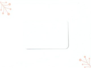 empty card on white background, space for text or message