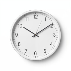 White Round Wall Clock with Black Numbers and Hands